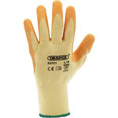 L Work Gloves Draper Heavy Duty Latex Coated Work Gloves, Large, Orange