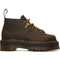 Men - Suede Lace Boots Dr. Martens Church Arc Crazy Horse Platform Monkey Boots - Dark Brown