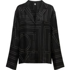 Silke Monogram Skjorte - Sort