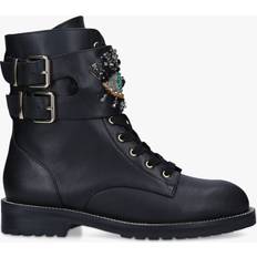 Kurt Geiger London Sutton Eye Leather Biker Boots, Black