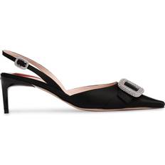 42 ½ Højhælede sko Roger Vivier Dorsay Satin Slingback Pumps - Black