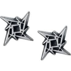 Ninja Star Logo Stud Earrings - Silver/Black