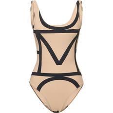 Beige Swimsuits Toteme Monogram Swimsuit White