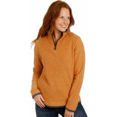 Weird Fish Beye Eco 1/4 Zip Grid Fleece Caramel