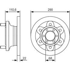 Bosch Discos 290 22 6 170 Macizo Aceitado 2 Pritsche Fahrgestell 22 mm 6 170 mm Macizo Aceitado 0 986 479 S95 BD1980 1908772