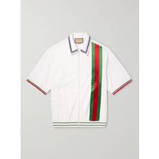 Gucci Herren Poloshirts Gucci Gg Sponge Polo Shirt W/ Web Detail Weiß