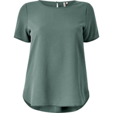 Only Carmakoma Carvika Short Sleeve Top - Green/Balsam Green