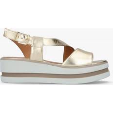 DANIEL Suckle Gold Leather Flatform Sandals 40, Colour: Gold Lea