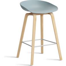 Hay Aas 32 Dusty Blue/Soaped Oak Seating Stool 75cm