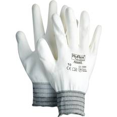 White Work Gloves Ansell Hyflex 11-600 Light Duty Industrial Workwear Safety Gloves with Palm Coating White Pairs