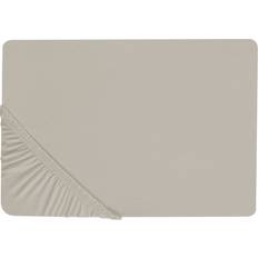 Beliani Dra-på-lakan Janbu Taupe 160x200 cm Beige Underlakan Beige (200x200cm)