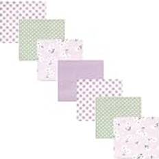Hudson Baby Infant Girl Cotton Rich Flannel Receiving Blankets Bundle Purple Dainty Floral