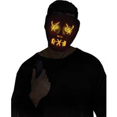 Horror-Shop Leuchtende LED Maske Gelb Schwarz bestellen