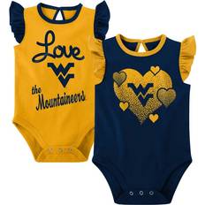 Gold Bodysuits Children's Clothing Outerstuff Girls Newborn and Infant Navy, Gold West Virginia Mountaineers Spread the Love 2-Pack Bodysuit Set Navy, Gold