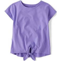 Girls - Purple Tops The Children's Place Girls Tie-Front Top Purple Cotton/Polyester Purple