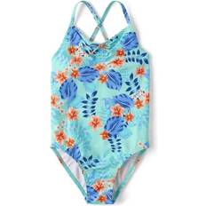 Swimwear Children's Clothing Gymboree Girls Tropical Cross-Back One Swimsuit in Mellow Aqua Polyester