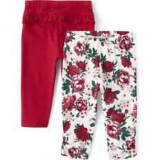 The Children's Place 18-24M Other Sets The Children's Place The Children's Place Baby Girls Floral Ruffle Leggings 2-Pack 18-24 Red Cotton/Spandex Red 18-24