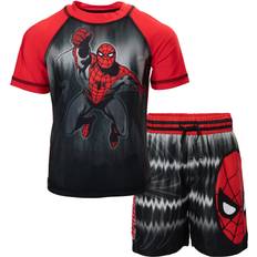 Marvel Swimsuits Children's Clothing Marvel Marvel Avengers Little Boys Rash Guard and Swim Trunks Outfit Set Gray/Red