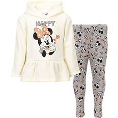 Tops Disney Minnie Mouse Little Girls Peplum Fleece Hoodie & Leggings Oatmeal Heather