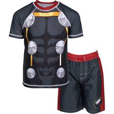 Marvel Swimsuits Children's Clothing Marvel Marvel Avengers Thor Little Boys Rash Guard and Swim Trunks Outfit Set Grey