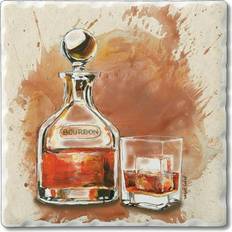 Ceramic Coasters CounterArt Bourbon Splash Single Absorbent Stone Tumbled Coaster 4