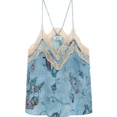 Zadig & Voltaire Toppe Zadig & Voltaire Silkekantet Top med Blonder Blå