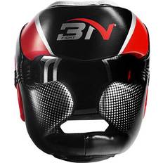 Greenzech Full-Covered Boxing Helmet Muay Thai PU Leather Training Sparring Boxing Headgear Gym Equipment Taekwondo Head Guard