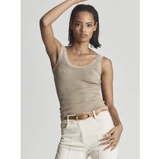 Reiss Imogen Tanktop Met Ribstructuur - Goud