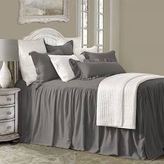 Linen Bedspreads HiEnd Accents Luna Washed Linen Skirt Bedspread (279.4x)