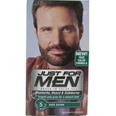 Softening Beard Dyes Just For Men Brush-In Mustache Beard & Sideburns Dark Brown 3-Pack