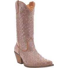 Gold High Boots Dingo Silver Dollar Rhinestone Cowboy Boots Pink