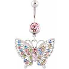 Cheap Piercings Rainbow Butterfly Belly Ring