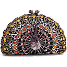 Purple Clutches AQS Crystal Peacock Clutch