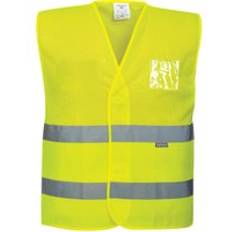 EN ISO 20471 Work Vests Portwest Hi Vis Half MeshAir Two Band Vest Yellow