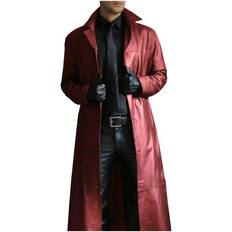 6XL - Men Coats Lmtime Men's Long Cardigan Coat - Red