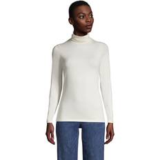 Donna - Rayon Maglioni Lands' End Cotton-modal Roll Neck Top - Ivory