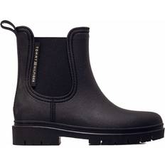 45 - Schnürung Gummistiefel Tommy Hilfiger Damen Gummistiefel Essential Rainbootie Black,37,Schwarz