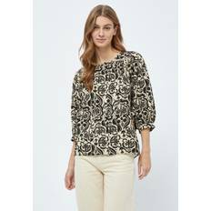 Minus Bluser Minus Lizia 3/4 Sleeve Blouse Kvinde Bluser hos Magasin Sand Gray Print