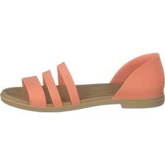 Oransje Sandaler Crocs Tulum Open Flat W - Grapefruit/Tan