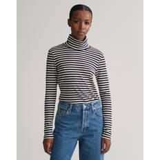 Gant Slim Striped Ribbed Turtleneck Blue