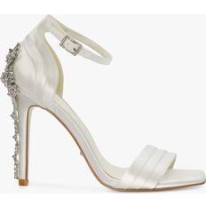 White - Women Heeled Sandals Dune London Bridal Collection Meridians Embellished Heel Sandals, Ivory