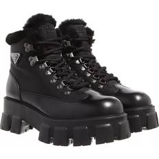 Prada Monolith leather combat boots black