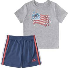 Tops Adidas Baby Baseball Flag Short Sleeve T-Shirt and Shorts Set