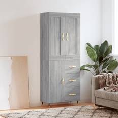 vidaXL Alto Madera Contrachapada Gris Sonoma 69.5 x 34 x 180 cm Aparador