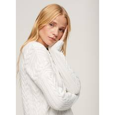 Superdry Damen Pullover Superdry Dropped Shoulder Cable Crew Jumper