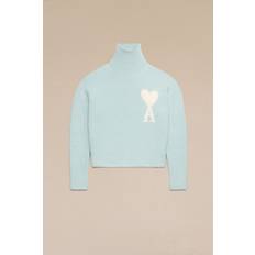 Roll Neck Jumpers - Unisex Ami Paris Blue de Cœur Turtleneck Aquamarine/Ivory/482