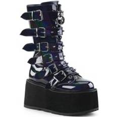 Demonia 8 Adults' DAMNED-225 Blk Hologram Vegan Leather Multicoloured