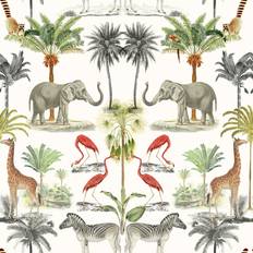 Wallpapers Bay Isle Home Abubakr Mirrored Animals 3.28m x 5.3cm Matte Wallpaper Roll