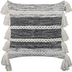 Cotton Complete Decoration Pillows Beliani Cushion with Tassels Complete Decoration Pillows Black (45x45cm)