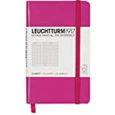 Leuchtturm 339593 Notizbuch Pocket A6, Hardcover, kariert, pink